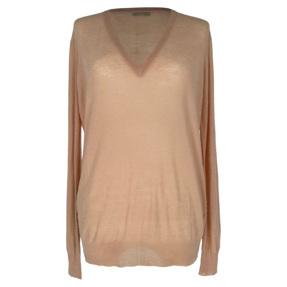 Joseph Long-sleeve V-Neck Sweater in Peach Cashmere